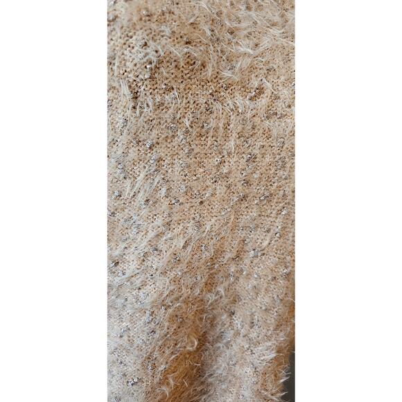 Chico's Size 0 Eyelash Shine Pullover Sweater Women S Pale Pink Grunge Cozy Soft - Picture 2 of 9